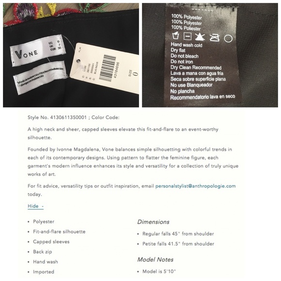 Anthropologie Vone Janine Embroidered Floral Dress - Picture 5 of 8